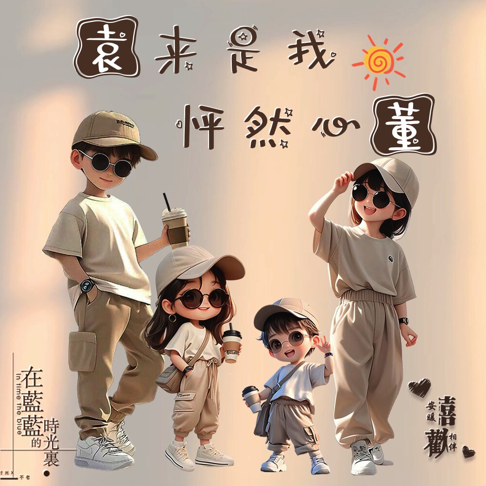 戴墨镜全家福